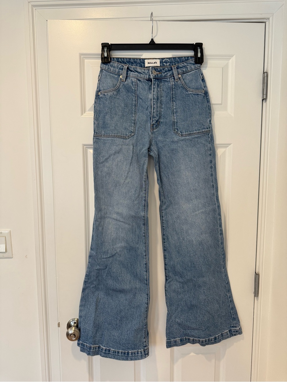 Rolla’s Eastcoast Flare Jeans - High Rise, Light Blue, Sailor Pockets